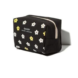 Marc Jacobs Daisy Black Makeup Cosmetics Bag Pouch Flowers Designer Canvas